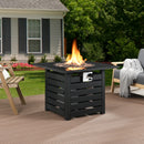 Fire Pit Table, 32-inch Square 50,000 BTU Auto-Ignition Propane Gas Firepit with Waterproof Cover
