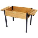 Versatile Raised Garden Bed with Metal Legs and Folding Storage Shelf for Outdoor Use