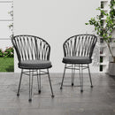 TAVON CHAIR,2PCS with 2 Cushions,Gray