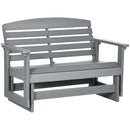 Outsunny 2-Person Outdoor Glider Bench Patio Double Swing Rocking Chair Loveseat w/ Slatted HDPE Frame for Backyard Garden Porch, Light Gray