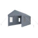 Carport 12' x 20' Portable Garage, Heavy Duty Car Port Canopy with 2 Roll-up Doors & 4 Ventilated Windows for Car, Truck, Boat, Garden Tools,grey
