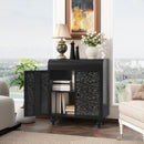 Art Accent Cabinet With 2 Doors, Sideboard Buffet Cabinet with Storage, Distressed Decorative Storage Cabinet With Embossed Pattern For Entryway Living Room Dining Room