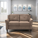 Fashionable living room sofa for 2 people, Brown velvet fabric