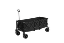 Foldable Extended Wagon with 220lbs Weight Capacity, Heavy Duty 300L Folding Utility Garden Cart with Big All-Terrain Beach Wheels & Drink Holders. Black