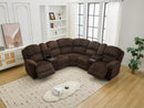 M083 Power Reclining Sectional Sofa Couches with wireless charger,hidden cupholders brown