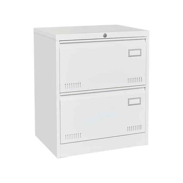 White Metal Lateral File Cabinet with Lock, 3 Drawers for Office/Home, Anti-Tip Design