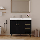 36' Freestanding Bathroom Vanity with Ceramic Sink and Faux Marble Top