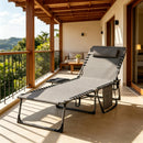Folding Tanning Chair,Outdoor Chaise Lounge Chair,Comfortable Patio Lounger Chair