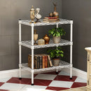 Multi purpose metal storage rack with 3 layers, Living Room Storage Shelf, Bathroom Towel Shelf, Laundry Room Organizer, Kitchen Pantry Rack save space, white color