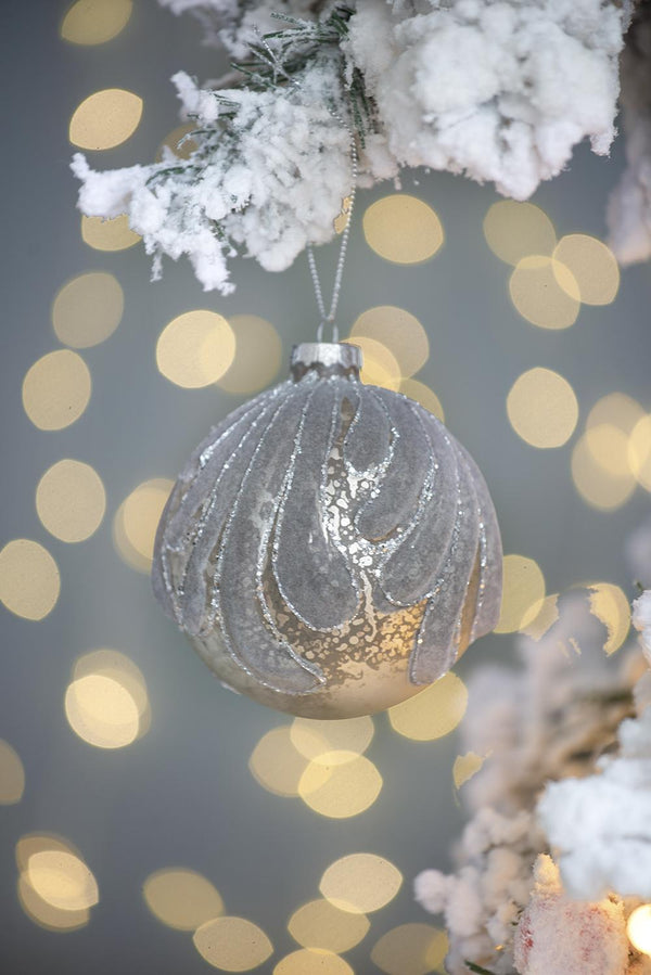 D3.9' Christmas Ball Ornaments, Glass Decorative Hanging Ball Christmas Tree Ornaments for Holiday Party Decorations, Set of 6