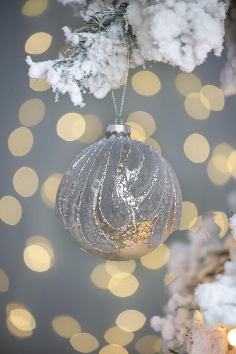 D3.9' Christmas Ball Ornaments, Glass Decorative Hanging Ball Christmas Tree Ornaments for Holiday Party Decorations, Set of 6