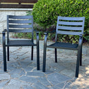 VRSHWO lron Terrace Dining Chairs, a Set of 2 Black Color Outdoor Chairs, Bistro Metal Chairs, All-Weather Outdoor Metal Dining Chairs, Suitable for Gardens, Terraces, and Swimming Pool