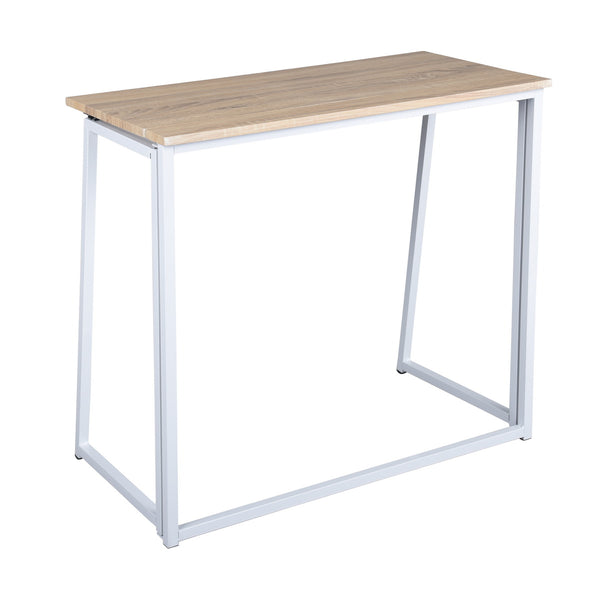 Modern Oak Minimalist Desk with Adjustable Shelf