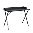 75CM Modern Black Wood Small Desk – Minimalist Design with Metal Frame