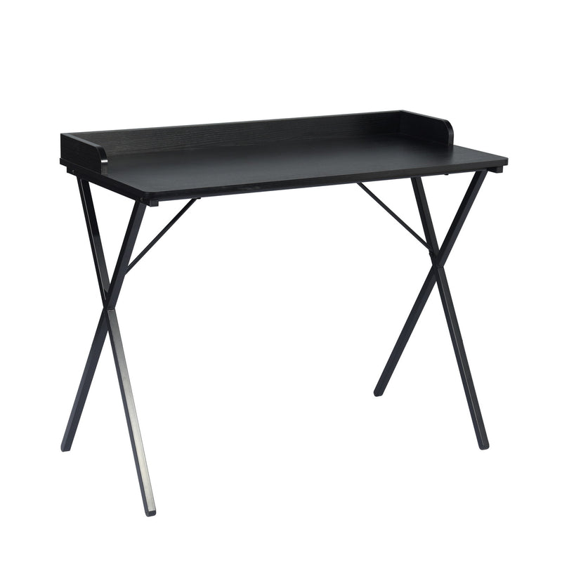 75CM Modern Black Wood Small Desk – Minimalist Design with Metal Frame