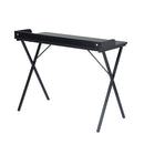 75CM Modern Black Wood Small Desk – Minimalist Design with Metal Frame
