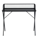 120cm Modern Black Wood Iron Desk – Metal Frame with Wood Top