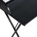 120cm Modern Black Wood Iron Desk – Metal Frame with Wood Top