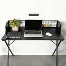 120cm Modern Black Wood Iron Desk with Metal Frame