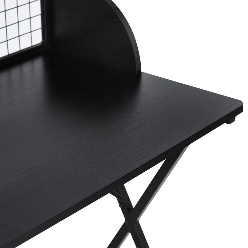 120cm Modern Black Wood Iron Desk with Metal Frame