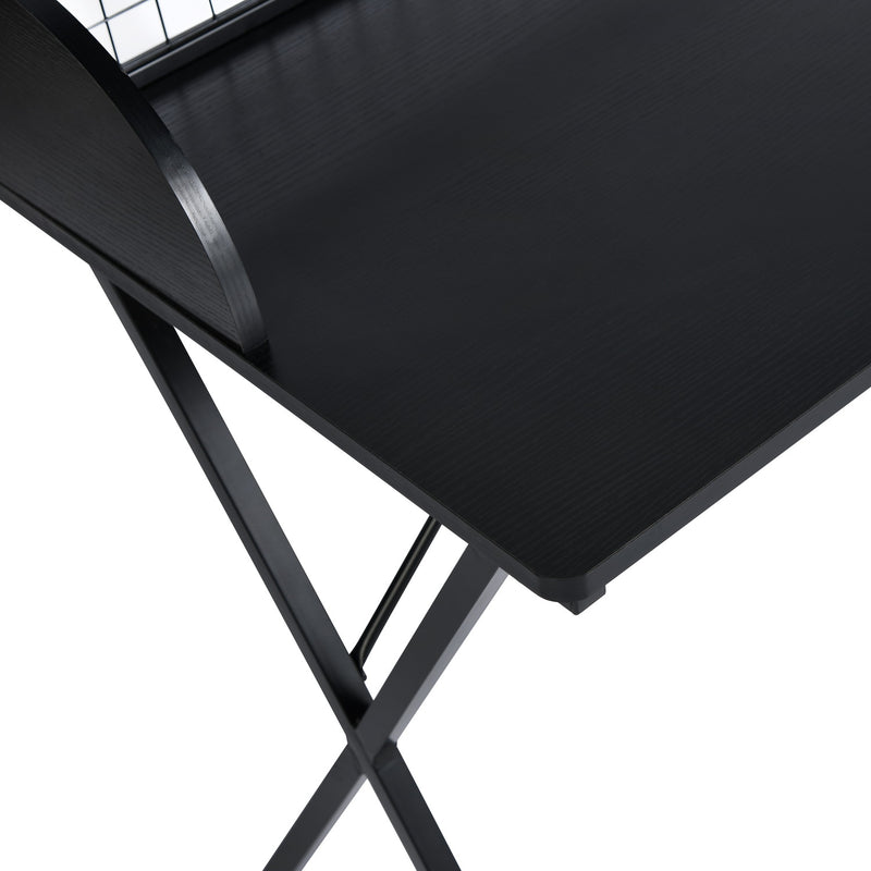 120cm Modern Black Wood Iron Desk with Metal Frame