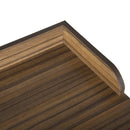 Modern X-Leg Desk with Raised Back Edge - Brown Wood & Black Metal Frame