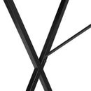 Modern X-Leg Desk with Raised Back Edge - Brown Wood & Black Metal Frame