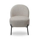 Beige Fabric Accent Chair with Black Painted Legs – Comfortable & Stylish