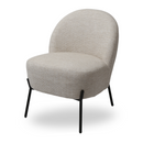 Beige Fabric Accent Chair with Black Painted Legs – Comfortable & Stylish