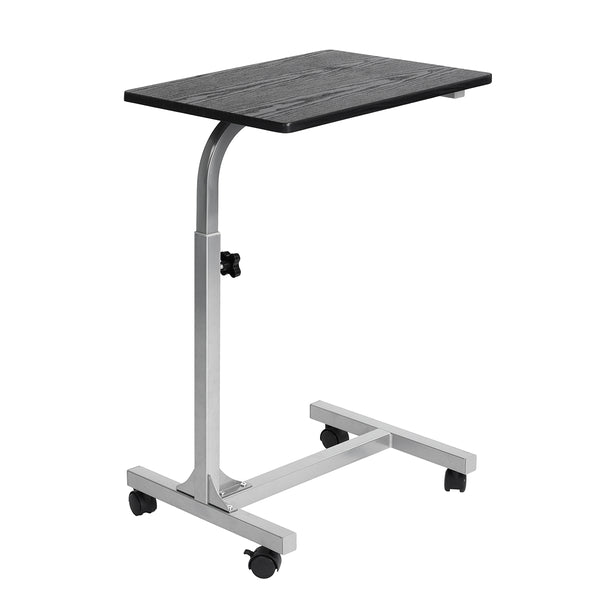 Adjustable Rolling Bedside Table with Black, Vintage Brown, or Wood Top - Compact and Mobile