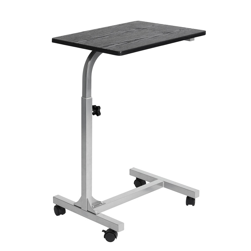Adjustable Rolling Bedside Table with Black, Vintage Brown, or Wood Top - Compact and Mobile