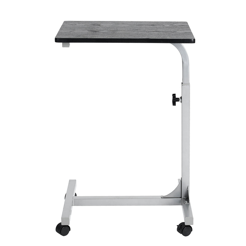 Adjustable Rolling Bedside Table with Black, Vintage Brown, or Wood Top - Compact and Mobile