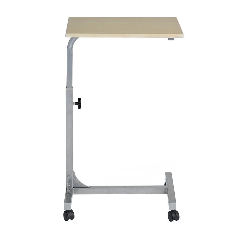 Adjustable Rolling Bedside Table with Black, Vintage Brown, or Wood Top - Compact and Mobile