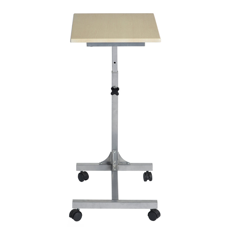 Adjustable Rolling Bedside Table with Black, Vintage Brown, or Wood Top - Compact and Mobile