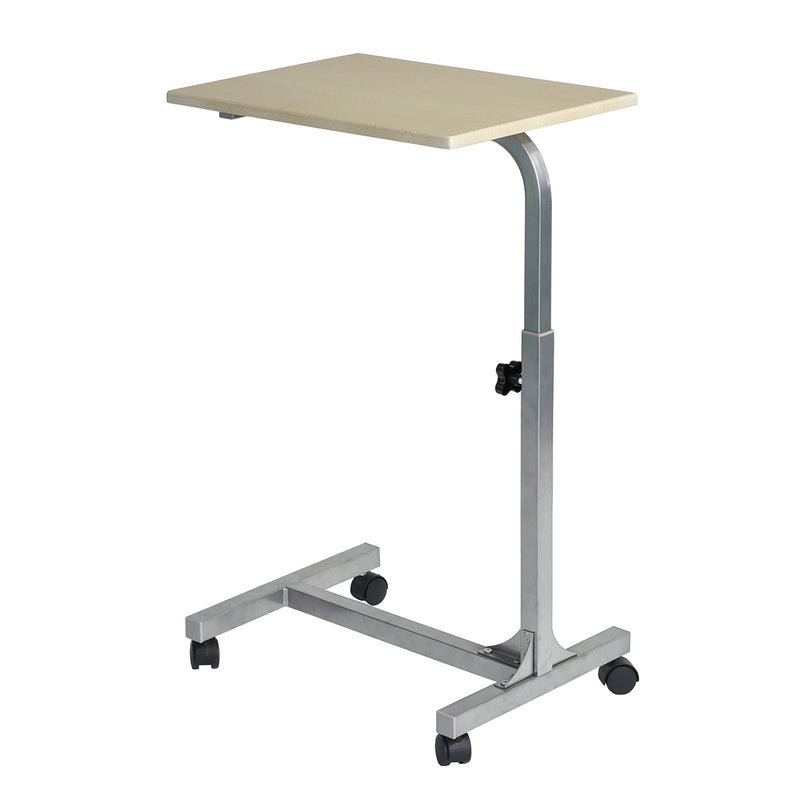 Adjustable Rolling Bedside Table with Black, Vintage Brown, or Wood Top - Compact and Mobile