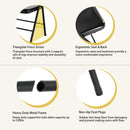 Set of 2/6 Foldable Black Metal Chairs – Heavy Duty, Ergonomic