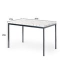 Modern Marble-Effect Dining Table - 120CM/150CM