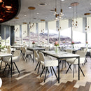 Modern Marble-Effect Dining Table - 120CM/150CM