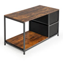 Modern 39.37in Length Storage Console with 2 Drawers and Metal Frame
