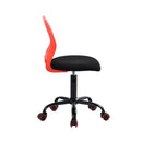Office Chair with Red PU Casters – Adjustable Height, Black Corduroy Upholstery