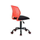 Office Chair with Red PU Casters – Adjustable Height, Black Corduroy Upholstery