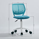 Ergonomic Aqua Office Chair with PU Casters – Adjustable Height, Aqua Corduroy Upholstery