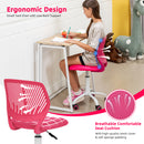 Ergonomic Small Task Chair with Adjustable Height &amp; 360° Swivel – Stylish Pink Design for Kids, Home Office, and Compact Spaces