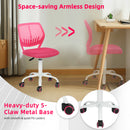 Ergonomic Small Task Chair with Adjustable Height &amp; 360° Swivel – Stylish Pink Design for Kids, Home Office, and Compact Spaces