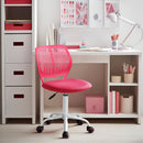 Ergonomic Small Task Chair with Adjustable Height &amp; 360° Swivel – Stylish Pink Design for Kids, Home Office, and Compact Spaces