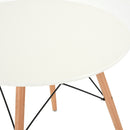 Modern Round Dining Table with Black or White Top and Wooden Legs
