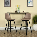 28in Height Set of 2 Modern Swivel Bar Stools with Upholstered Seats