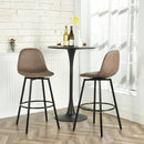 28in Height Set of 2 Modern Swivel Bar Stools with Upholstered Seats
