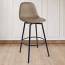 28in Height Set of 2 Modern Swivel Bar Stools with Upholstered Seats