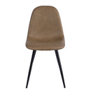 Set of 2/4 Brown PU Dining Chairs – 250 lb Weight Capacity, Black Metal Legs, Modern Design